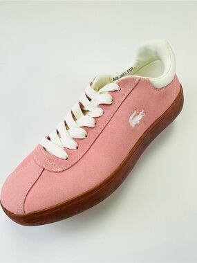 Lacoste pink suede Baseshot sneakers Size 39 NEW